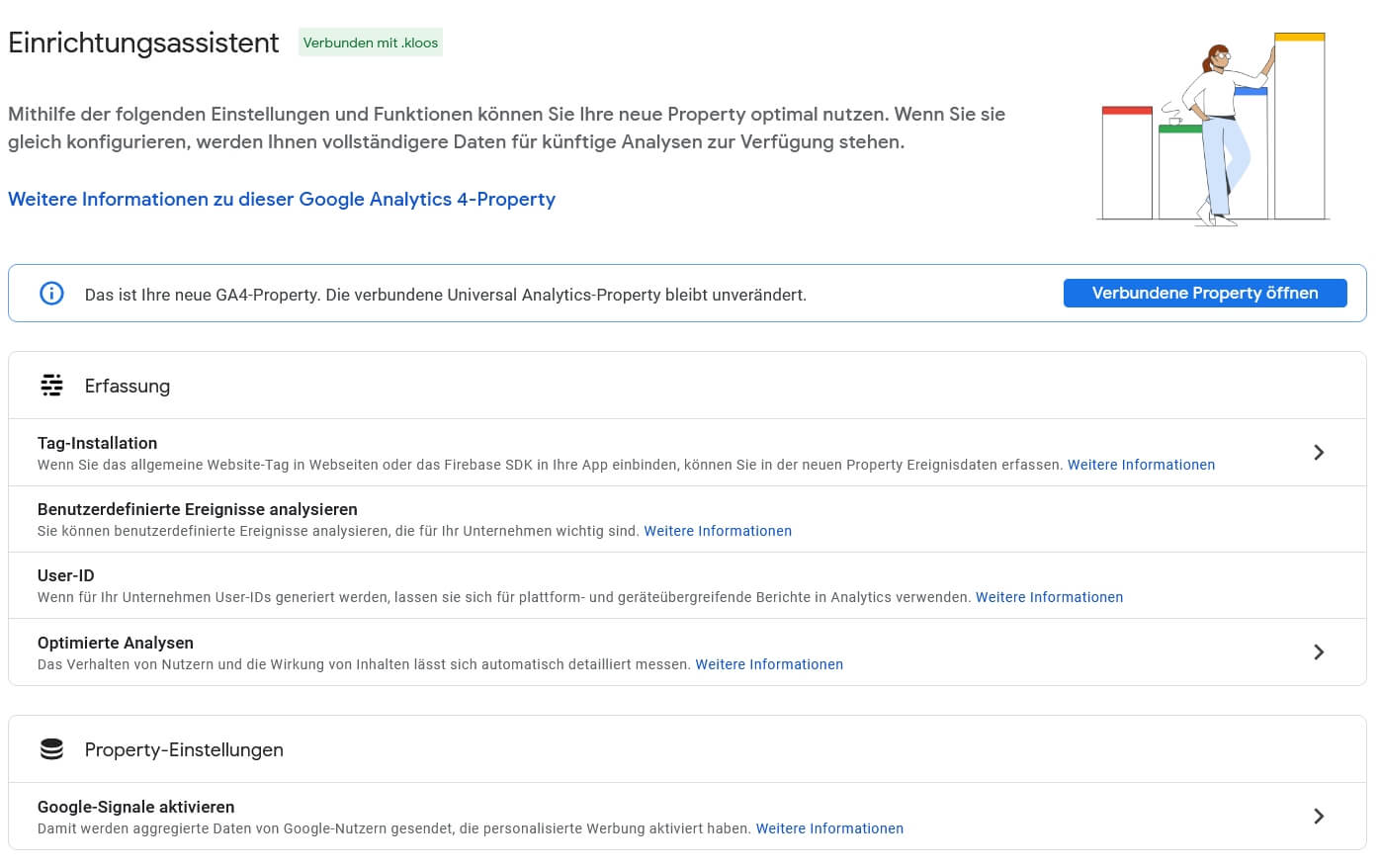 Google Analytics 4 - Assistent Einrichten